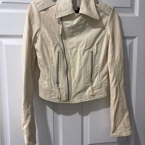True Religion Women's Off-White Leather Jacket